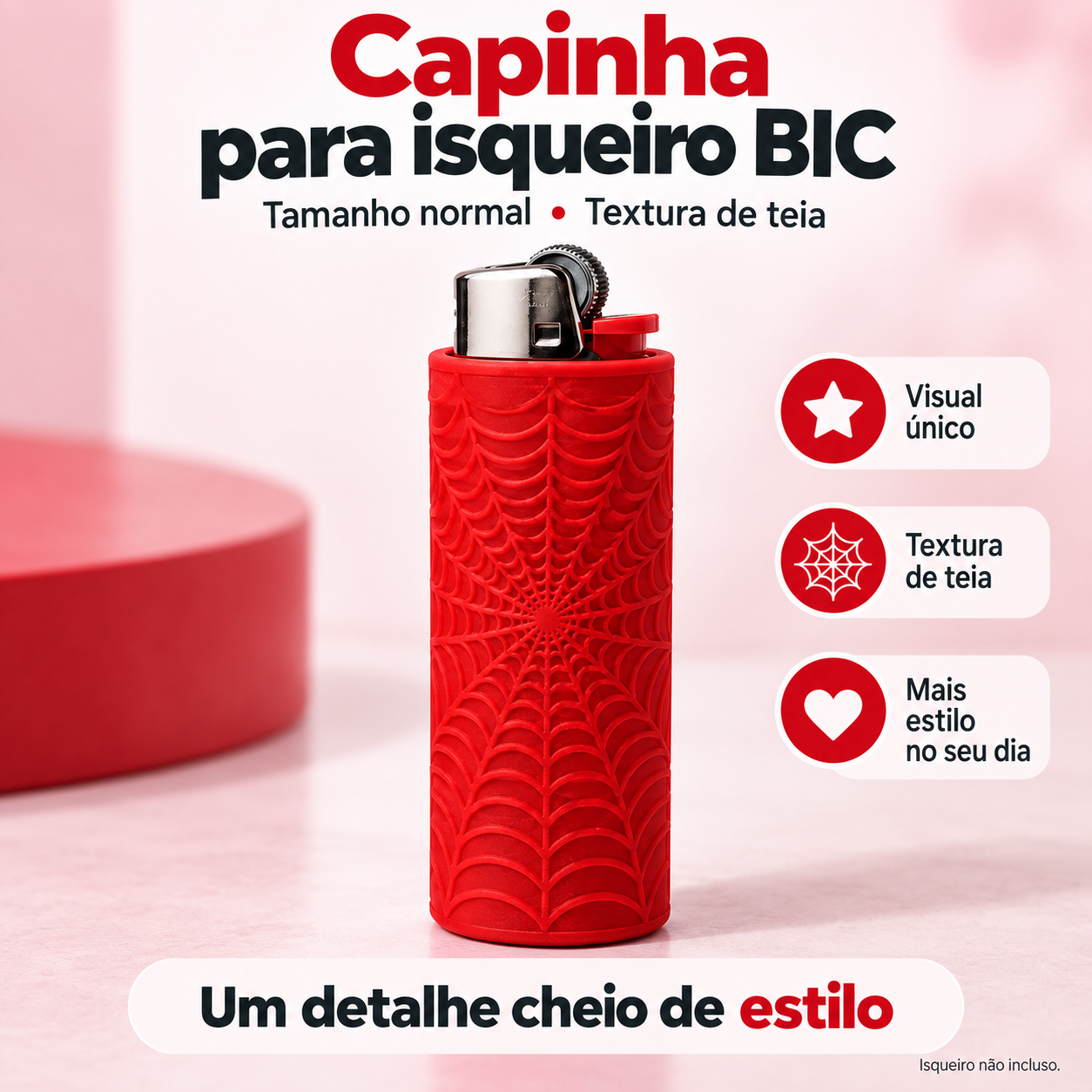 Capinha de Isqueiro com Textura de Teia