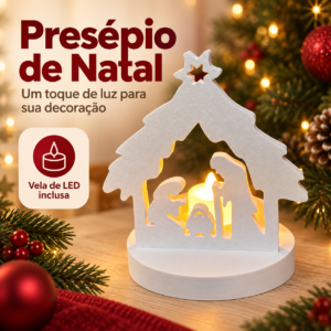 Presépio de Natal iluminado